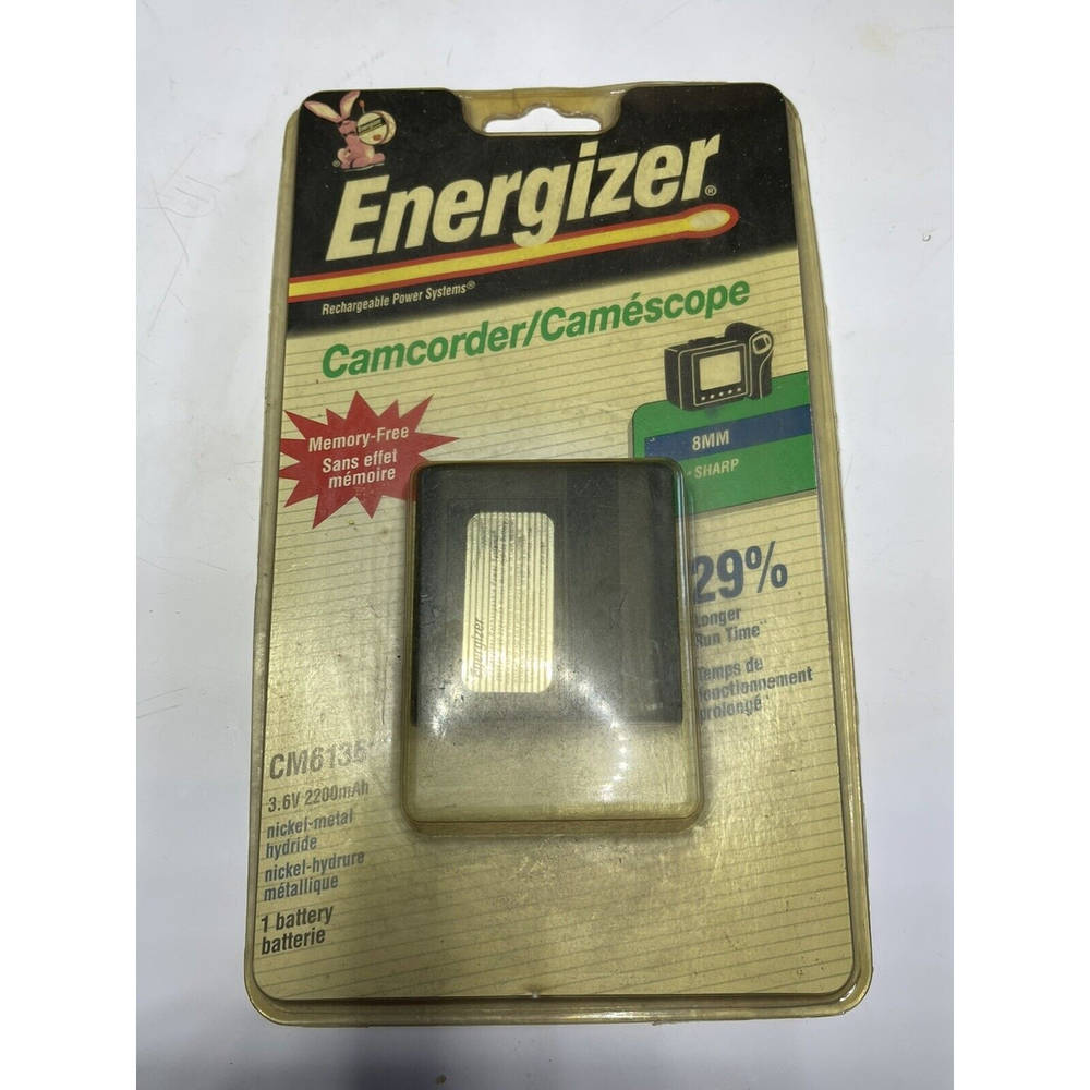 Energizer Camcorder Battery CM6136 New In Sealed Blister Card